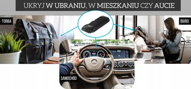 Dyktafon szpiegowski podsłuch dyskretny MKX mini 8GB 15h