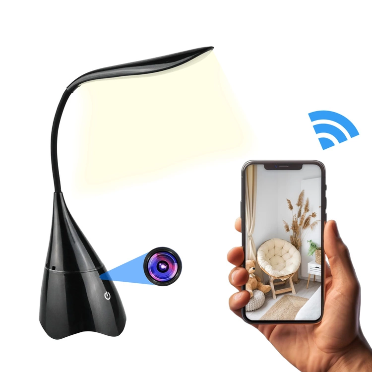 Lampa LED z Mini kamerą szpiegowską Wi-Fi Z65 + Głośnik BT (Podgląd Online)