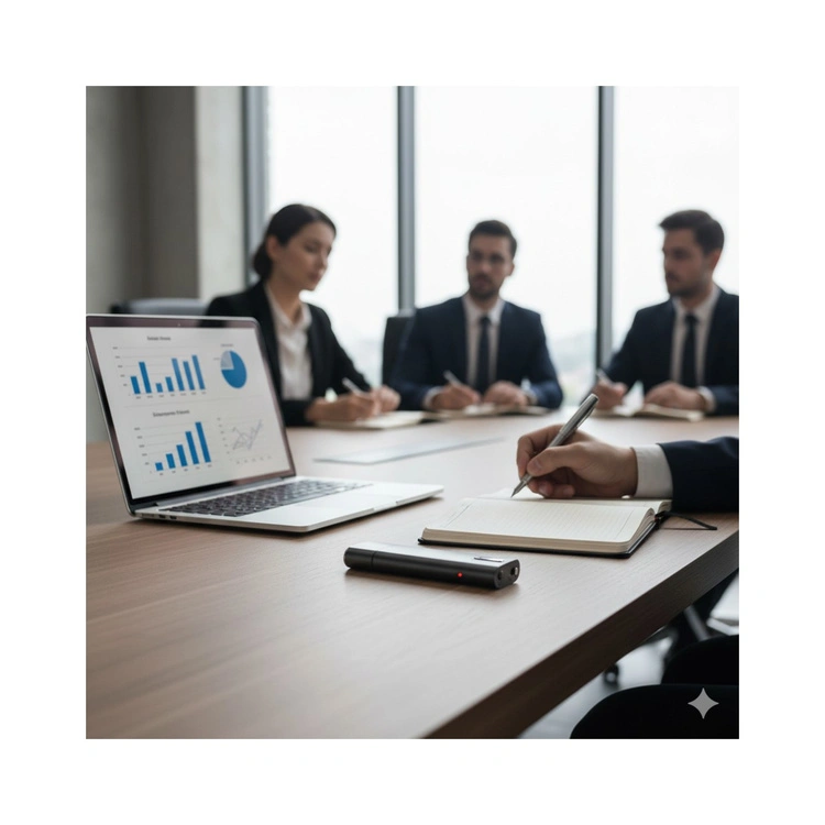 Pendrive z dyktafonem MK-Q16 podłączony do laptopa podczas zgrywania danych