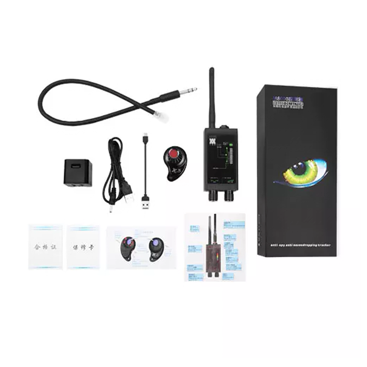 Wykrywacz podsłuchów, lokalizatorów GPS i kamer WiFi MD8000 detektor z sondą i laserem