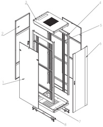 SQ6622/B - szafa Rack 19'' szybkiego montażu - 600x600x22U