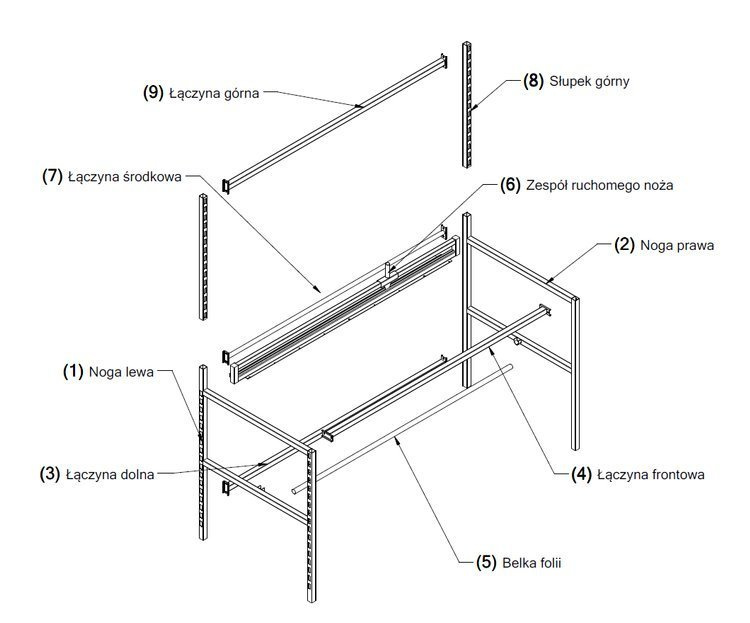 Stół do pakowania 4lop Rozszerzony 80x120 cm półka na kartony nóż