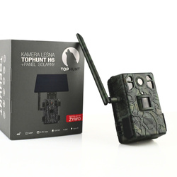 Zestaw Fotopułapka GSM Kamera Leśna TOPHUNT H6 Green Panel Solarny 6xAkumulator 18650 Karta SD 32 GB Karta SIM Orange + Preparat zapachowy wabik na dziki