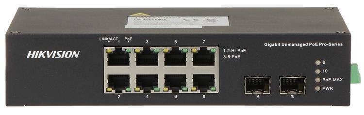 Switch POE DS-3T0510HP-E/HS 8-PORTOWY SFP Hikvision