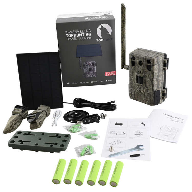 Kamera leśna fotopułapka z podglądem na żywo H6 TopHunt 2.7K 4G LTE Tree Grain