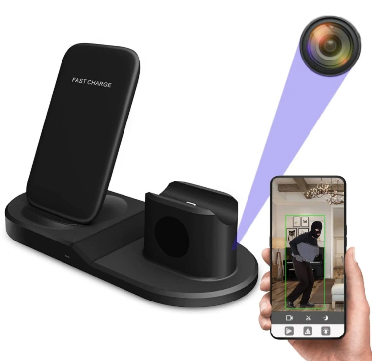 Ładowarka indukcyjna ukryta kamera WiFi z podglądem na żywo MKW55