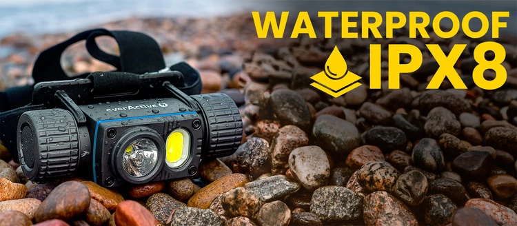 latarka czołowa wodoszczelna everActive IPX8