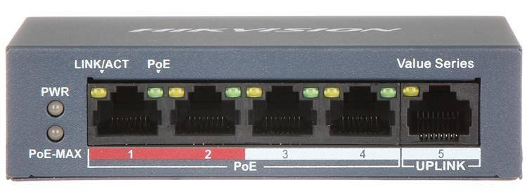 Switch Poe DS-3E0105P-E/M(B) 4-portowy Hikvision