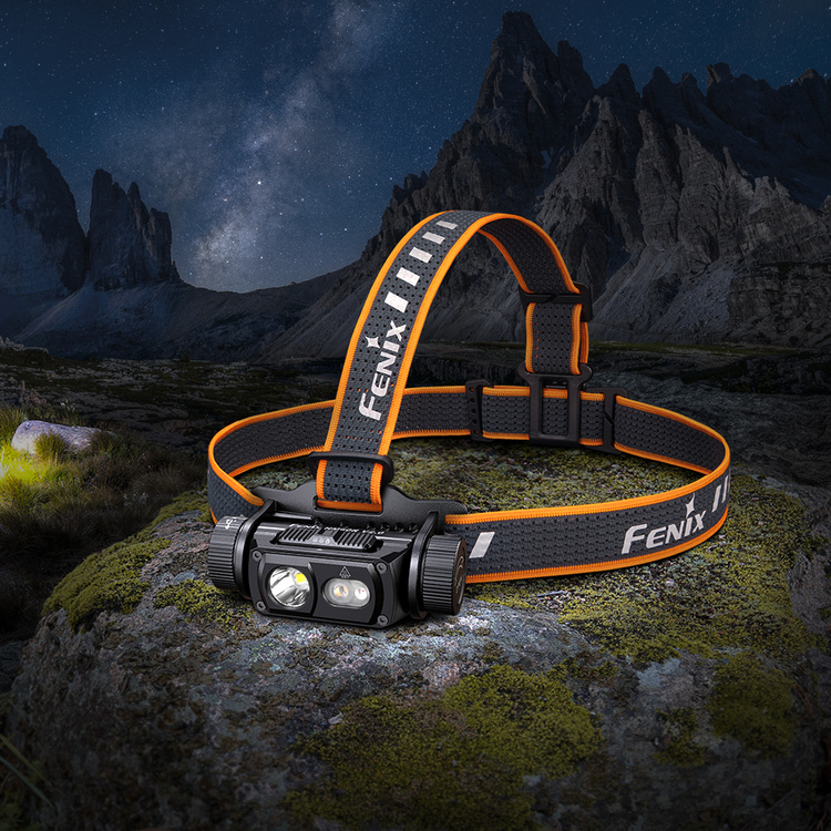 Latarka czołowa Fenix HM60R V2.0 czarna – czołówka 1600 lm, IP68, USB-C,