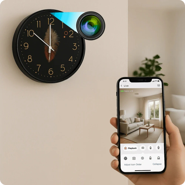 Mini kamera ukryta w zegarze z czujnikiem ruchu WiFi WCC03