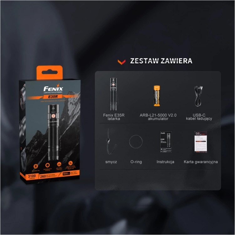 Latarka LED Fenix E35R taktyczna