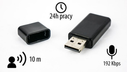 Powystawowy Podsłuch pendrive 64gb UR-01 24h nagrywania 192kbps