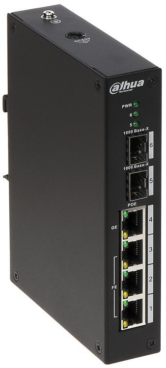 Switch przemysłowy POE PFS3206-4P-96 4-portowy + 2 x SFP Dahua