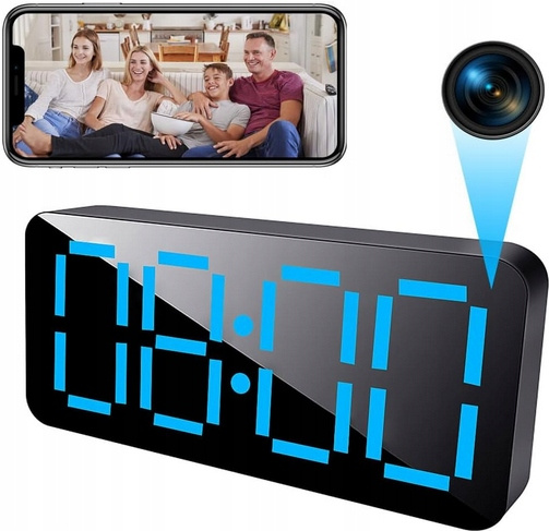 Mini kamera szpiegowska ukryta w zegar budzik WiFi podgląd na żywo