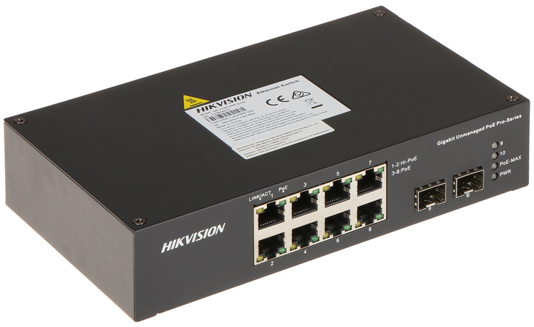 Switch POE DS-3T0510HP-E/HS 8-PORTOWY SFP Hikvision