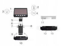 Mikroskop cyfrowy LCD 2Mpix 1000x 4.3" HDMI Inskam 306