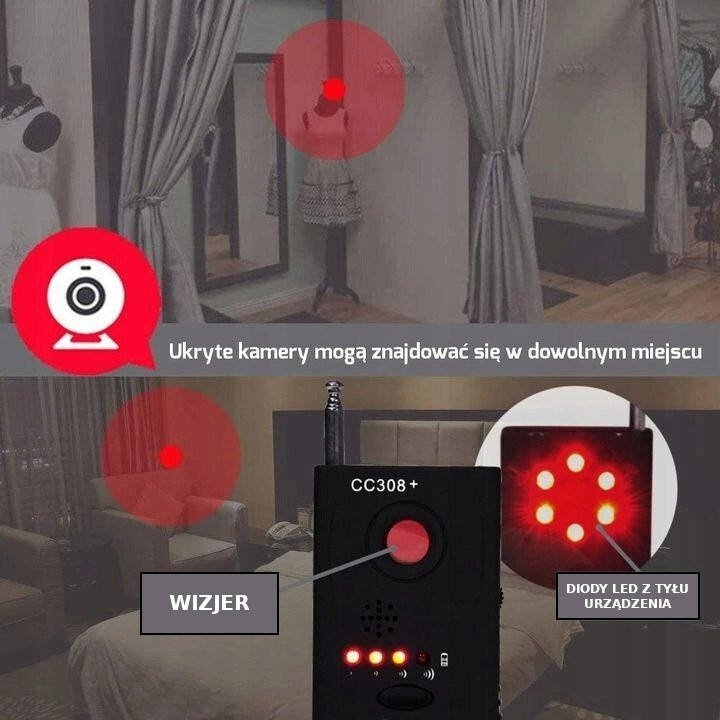  Wykrywacz podsłuchów i kamer CC-308+