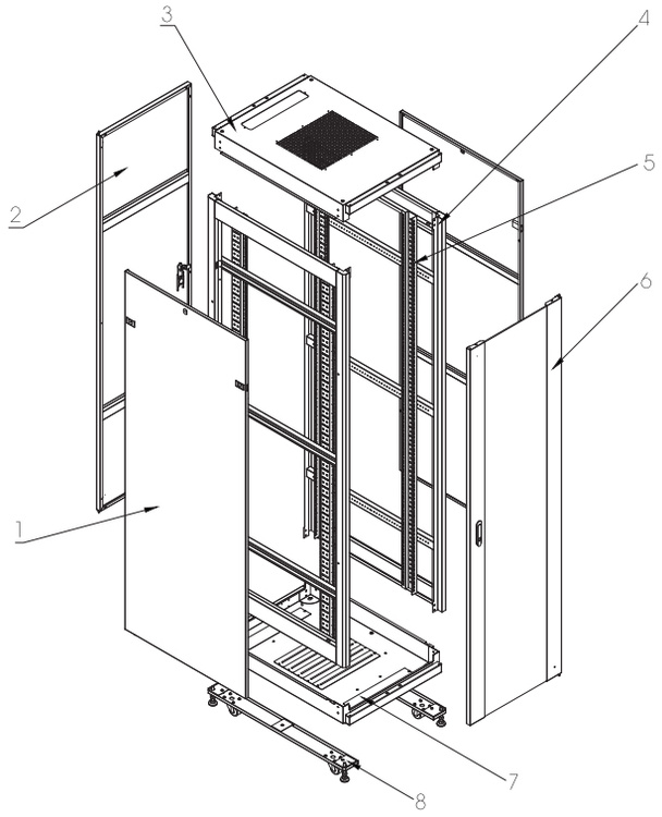 SQ6622/B - szafa Rack 19'' szybkiego montażu - 600x600x22U