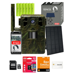Zestaw kamera leśna fotopułapka TopHunt 2.7K 4G LTE podgląd na żywo Dark Green