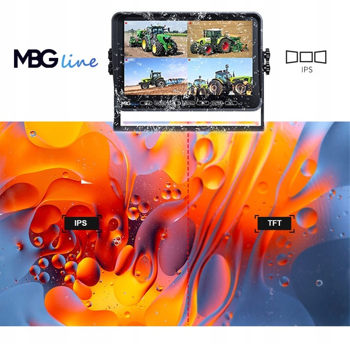 Zestaw Cofania Kamera Full HD Monitor IPS 10.1" 12-36V obsługa do 4 kamer