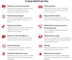 Lokalizator GPS MiniFinder Rex dla Psa Myśliwskiego 100h Pracy IP67