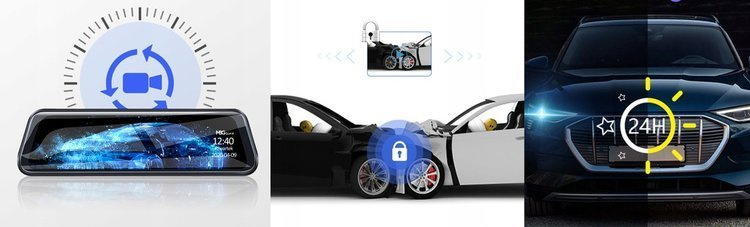 Kamera w lusterku wstecznym 2K HS900PRO SONY + Adapter zasilania dla trybu parkingowego