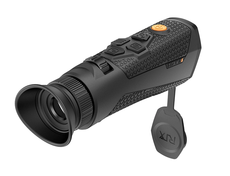 Urządzenie RIX TITAN T6 LRF - render urządzenia z widokiem od tyłu, przyciski oraz wizjer