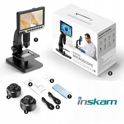 Mikroskop cyfrowy LCD 12Mpix 2000x 7" Inskam 315