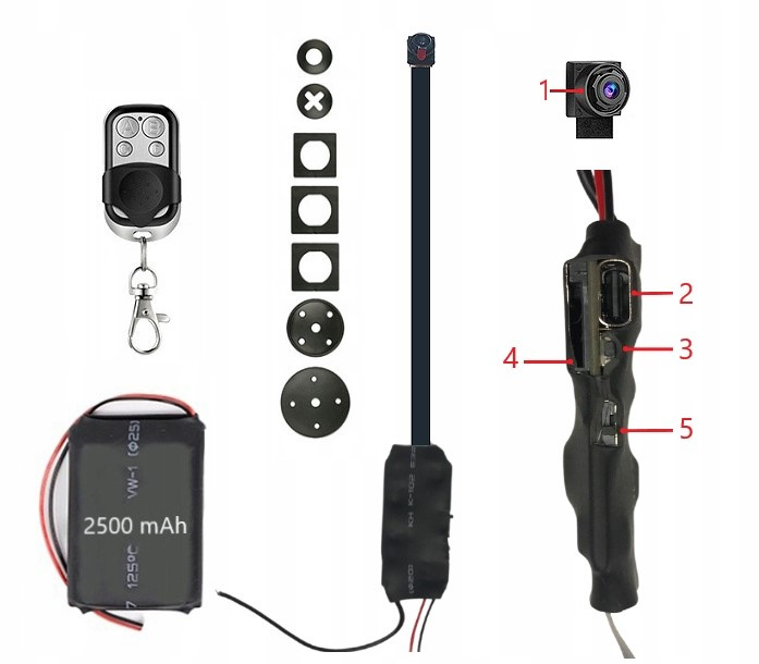 Mini kamera szpiegowska do ukrycia S80 Full HD pilot długi czas pracy