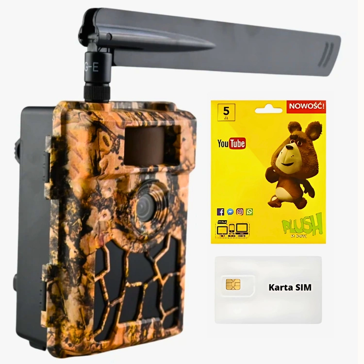 Szyfrowana fotopułapka SF5.8AES GPS z anteną 4G LTE i panelem sterującym