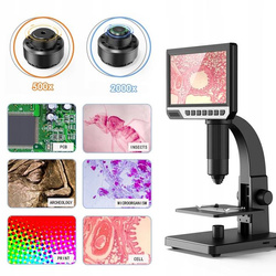 Mikroskop cyfrowy LCD 12Mpix 2000x 7" Inskam 315