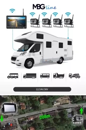 Profesjonalna Kamera cofania MBG line SNR-CX77+ 4x607T1 + 64GB