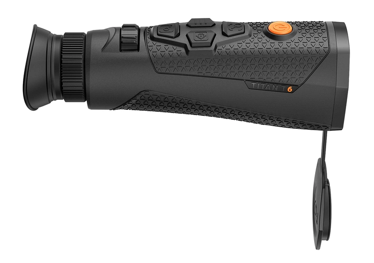 Urządzenie RIX TITAN T6 LRF - render urządzenia, widok od boku, pokazane logo