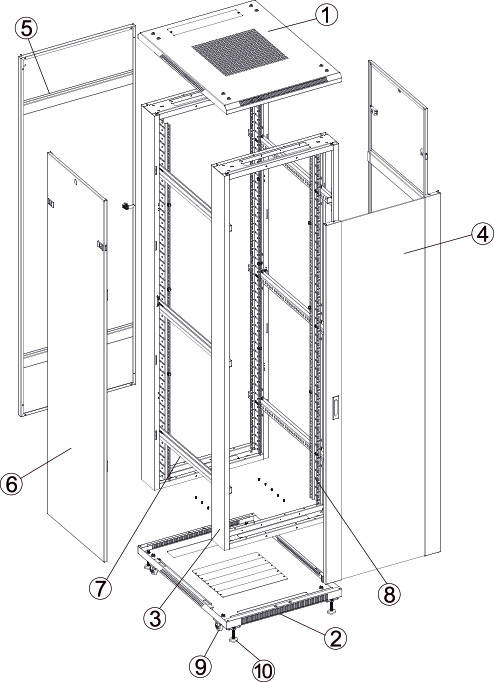 Szafa Rack 19'' 42U 1000mm stojąca S6142DPW