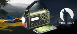 Przenośne Radio Solarne TOPHUNT 1199MAX Solarne Alarmowe Awaryjne Latarka Bateria SOS