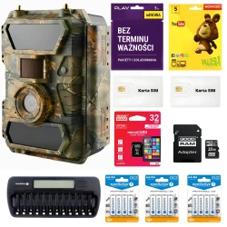 Zestaw Fotopułapka SF4.0P-CG Pro AES GPS + 12x AA + karty SIM i SD + Ładowarka
