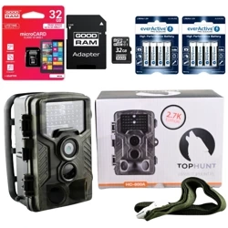Zestaw Fotopułapka TOPHUNT HC800A + Karta SD 32 GB + 8xAA