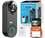 Domofon Kamera Dzwonek FHD WIFI TUYA Czujnik Ruchu CZARNY SF W3 + Karta 32GB
