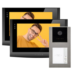 ZESTAW 2x MONITOR WIDEODOMOFONU IP M200B-X WIFI VIDOS 2IP + STACJA BRAMOWA ZEWNĘTRZNA WIDEODOMOFONU VIDOS 2IP S201-2