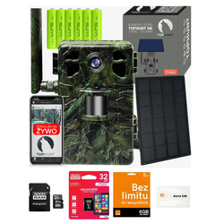 Zestaw kamera leśna fotopułapka TopHunt 2.7K 4G LTE podgląd na żywo Green