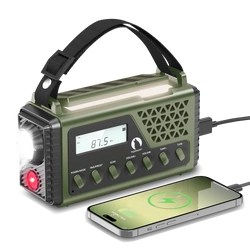 Przenośne Radio Solarne TOPHUNT 1199MAX Solarne Alarmowe Awaryjne Latarka Bateria SOS 