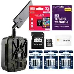 ZESTAW FOTOPUŁAPKA HC-940PRO LIVE 4G LTE 36MPX + 12XAA + SD 32GB + SIM