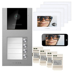 Zestaw Wideodomofon 4-rodzinny WiFi Monitor M10W-X + Stacja Bramowa S11-4 Vidos X
