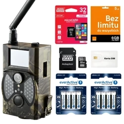 ZESTAW Fotopułapka HC-300M + Karta SD + Karta SIM + 8x Baterie AA