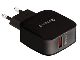 Ładowarka sieciowa LTC USB quick charger 100-240 V, QC 3.0, czarna