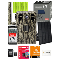 Zestaw kamera leśna fotopułapka TopHunt 2.7K 4G LTE podgląd na żywo Tree Grain