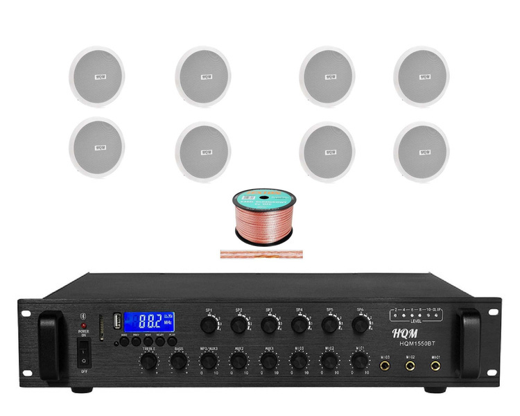 Audio system HQM dla hoteli lub restauracji Bluetooth/AUX + pilot 
