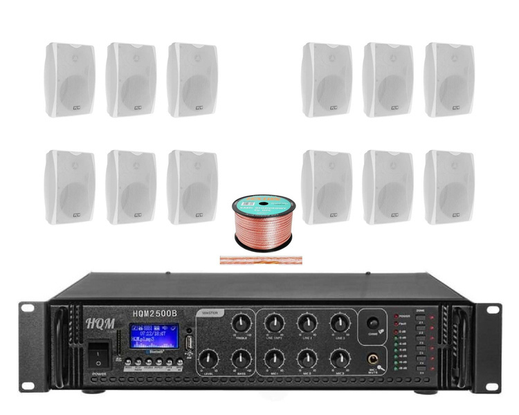 Audio system HQM na aulę lub na konferencję Bluetooth/AUX + pilot 