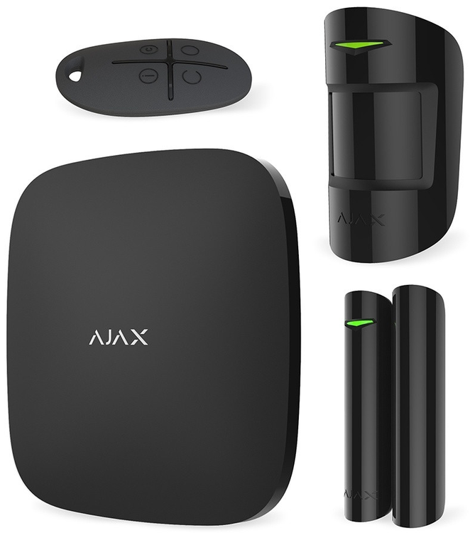 Bezprzewodowy system alarmowy  do mieszkania domu garażu AJAX Hubkit Plus Czarny