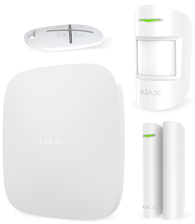 Bezprzewodowy zestaw alarmowy do domu biura garażu StarterKit Plus Ajax Biały